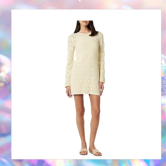 The Drop Dresses & Skirts - The Drop Women's Laney Crochet Micro Cream Mini Dress Size M NWT